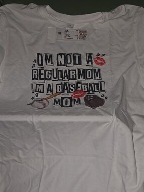 Baseball Mom Graphic Tee - White